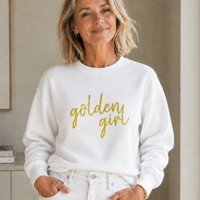Golden Girl | Modern guldfont T Shirt (Skapare uppladdad)