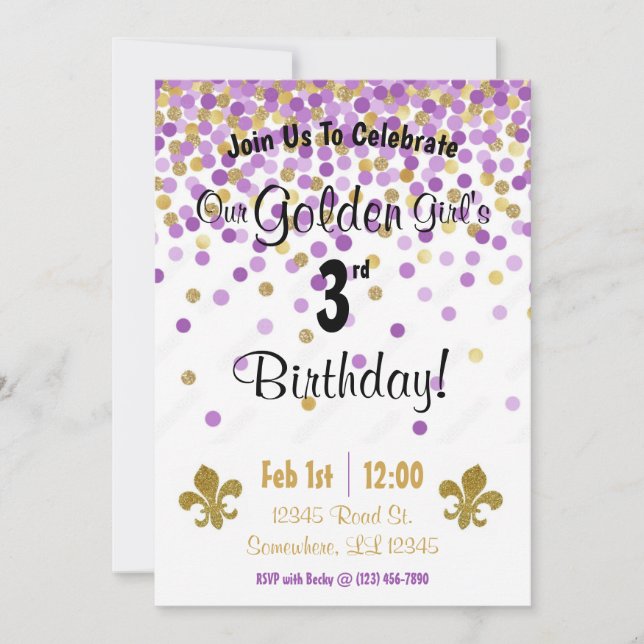 Golden Girls Birthday Inbjudningar (Framsida)