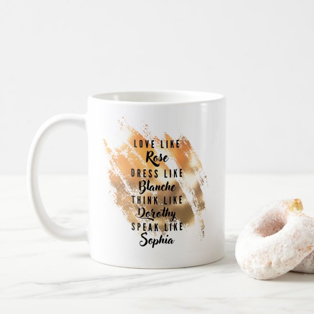 Golden Girls Typography Gold Foil Kaffemugg (Med munk)