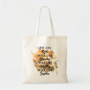 Golden Girls Typography Gold Foil Tygkasse