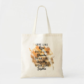 Golden Girls Typography Gold Foil Tygkasse