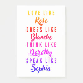 Golden Girls Typography Post-it Block