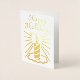 Golden Glad helg Candle Folierat Kort