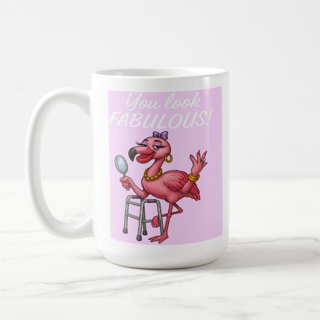 Golden Glam Flamingo Kaffemugg (Vänster)