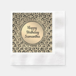 Golden Glam Leopard Skriv ut födelsedag Pappersservett