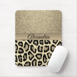 Golden Glam Leopard Skriv ut Musmatta