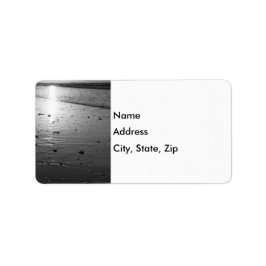 Golden Glassy Sand Grayscale Adressetikett