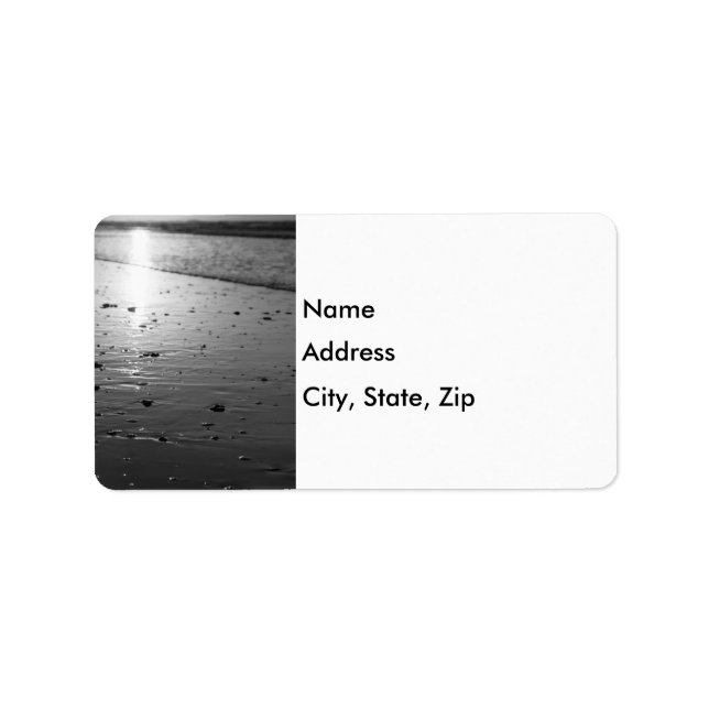 Golden Glassy Sand Grayscale Adressetikett (Framsidan)