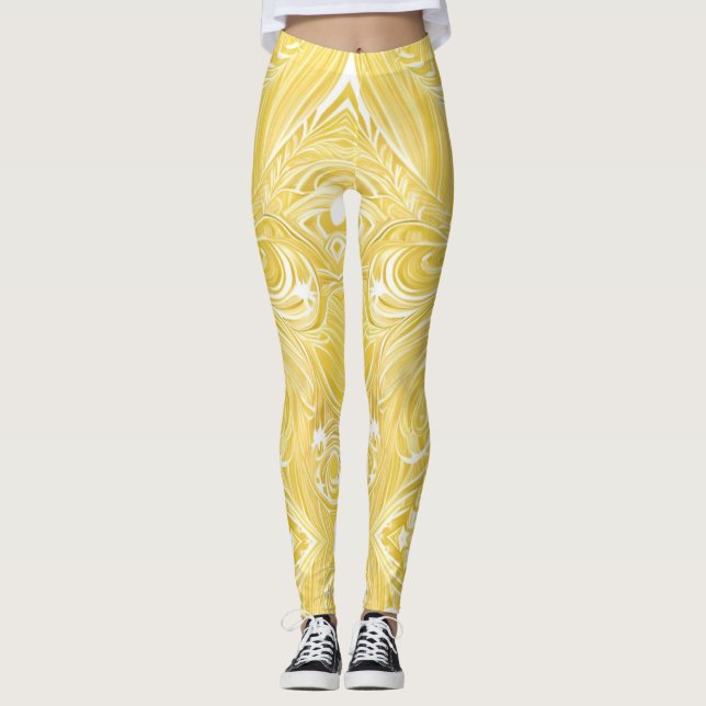 Golden Glimmering swirrens Leggings (Framsida)