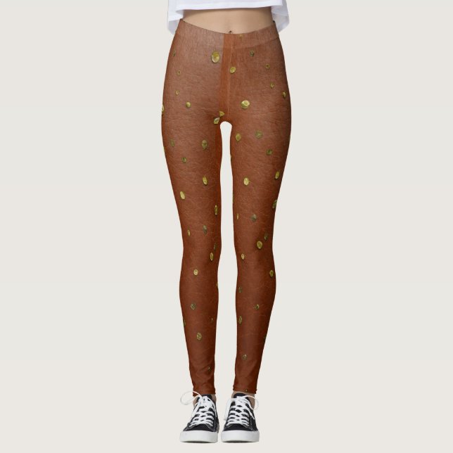 Golden Glint: "Pärlande bruna balger"? Leggings (Framsida)