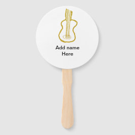 Golden glitter acoustic guitar add name doodle 