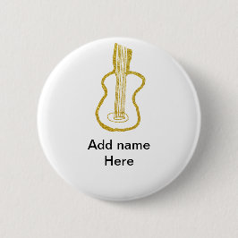 Golden glitter acoustic guitar add name doodle  knapp