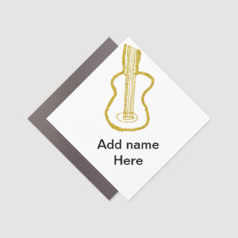 Golden glitter akustisk gitarr tillsätt namn doodl