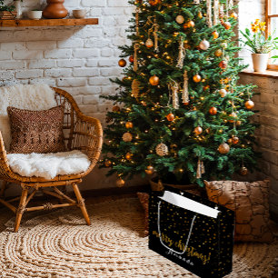Golden Glitter Black God jul Polka dots