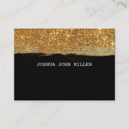 Golden Glitter Black Grungy Confetti Vip Visitkort