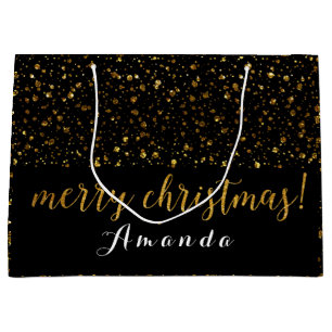 Golden Glitter Black White God jul Confett