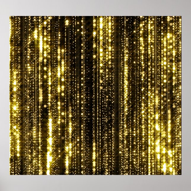 Golden Glitter: Bokeh Particles Background Poster (Framsidan)