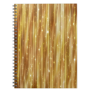 Golden Glitter: Bright Abstrakt Background. Anteckningsbok