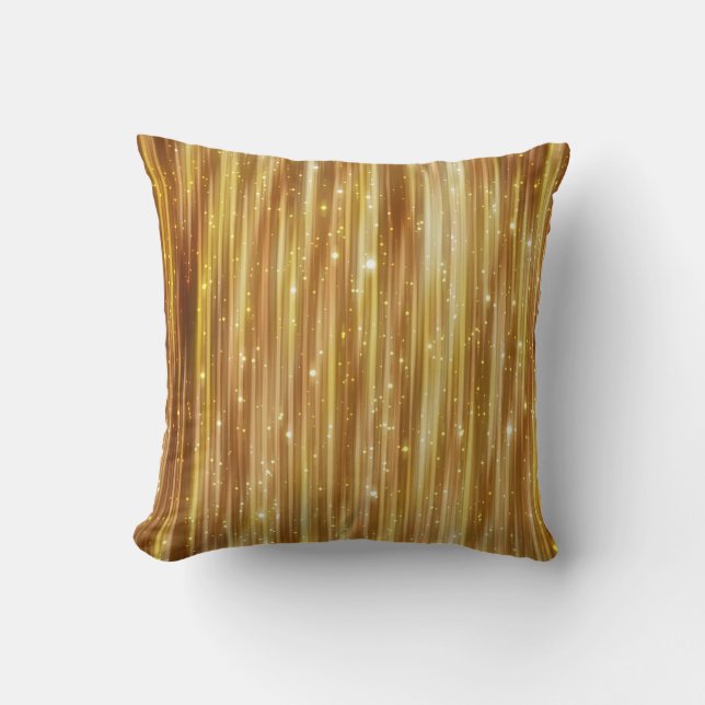 Golden Glitter: Bright Abstrakt Background. Kudde (Framsida)