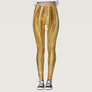 Golden Glitter: Bright Abstrakt Background. Leggings