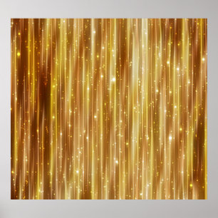 Golden Glitter: Bright Abstrakt Background. Poster
