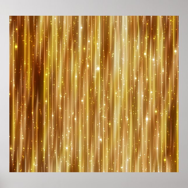 Golden Glitter: Bright Abstrakt Background. Poster (Framsidan)