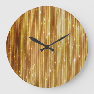 Golden Glitter: Bright Abstrakt Background. Stor Klocka