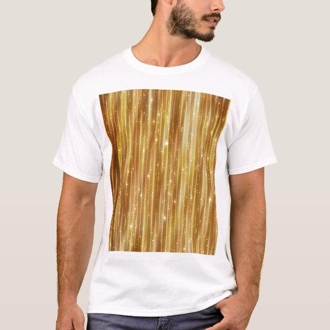 Golden Glitter: Bright Abstrakt Background. T Shirt (Framsida)