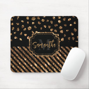 Golden Glitter Dots och Rand Musmatta