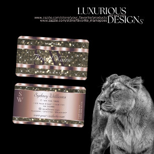 Golden Glitter Gnistra Stars Initialer Ro Guld Visitkort