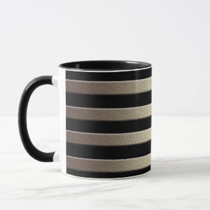 Golden glitter-gradient, stripe, rand blac mugg