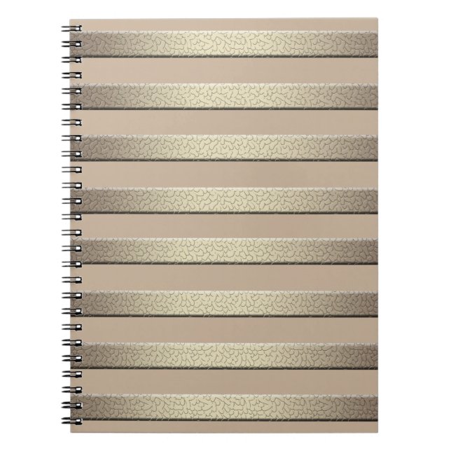 Golden glitter-gradient, stripe, rand bron anteckningsbok (Framsidan)