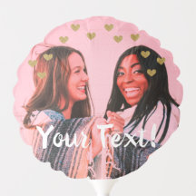 Golden GLITTER Hearts + Anpassningsbar Photo Ballo