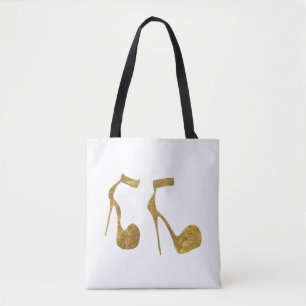 Golden Glitter High Heel Shoes Tygkasse