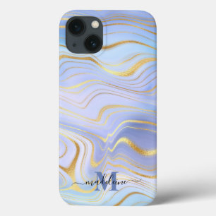 Golden Glitter Iridescent Marble Agate