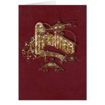 Golden Glitter jul - Notecard