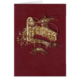 Golden Glitter jul - Notecard OBS Kort