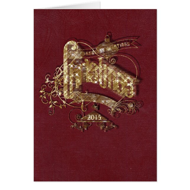 Golden Glitter jul - Notecard OBS Kort (Framsidan)