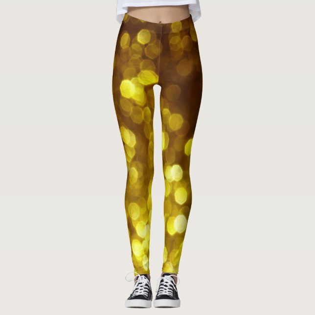 Golden glitter: julafton struktur. leggings (Framsida)