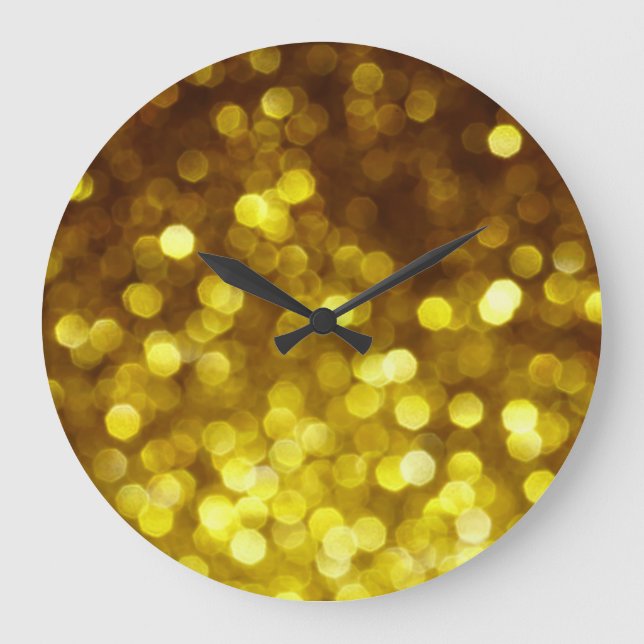 Golden glitter: julafton struktur. stor klocka (Framsida)