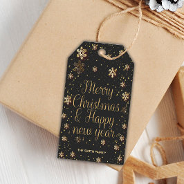 Golden Glitter Juletiketter Presentetikett