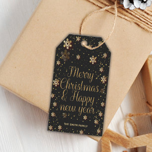 Golden Glitter Juletiketter Presentetikett