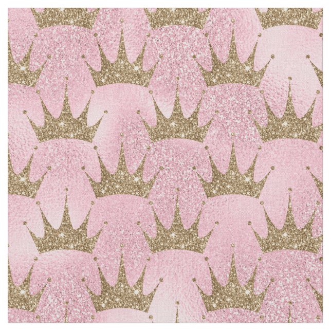 Golden Glitter Krona Tyg (Närbild)