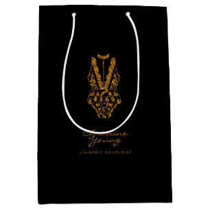 Golden Glitter Lingerie Boutique Logotyp Business 