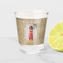 Golden glitter lycklig 15-årsfoto namn