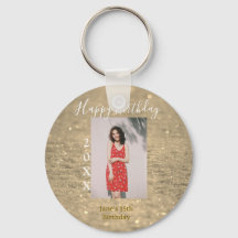 Golden glitter lycklig 15-årsfoto namn