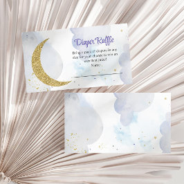 Golden Glitter Måne Diaper Raffle Tilläggskort