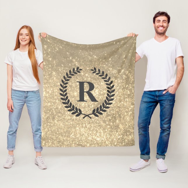 Golden Glitter med Monogram Fleecefilt (På plats)