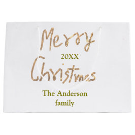 Golden glitter merry christmas add family name yea