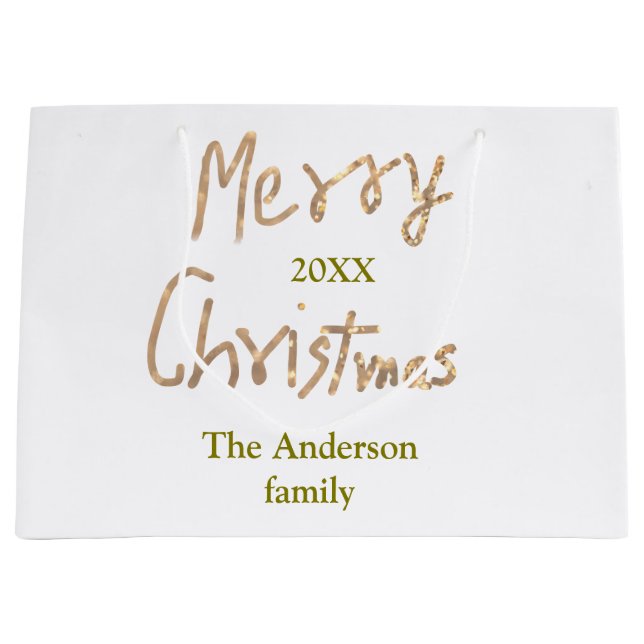 Golden glitter merry christmas add family name yea (Framsidan)